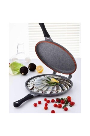 Granite Double Sided Fish and Anchovy Pan 28 Cm thermoAD GRANITE fish pan - ThermoAD