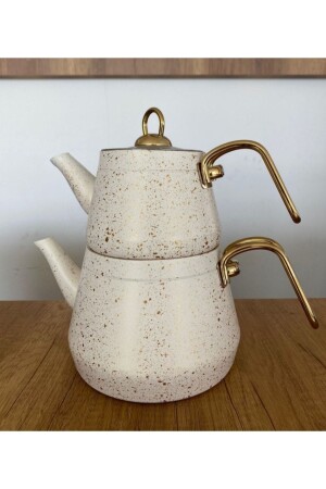 Granite Large Teapot with Metal Gold Handle 2.7 TL - Yıldız çelik