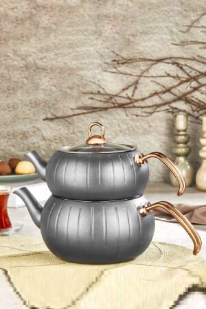 Granite Meridian 4-teiliges Teekannen-Set mit flacher Kugel, Größe L, 8218-L - Oms
