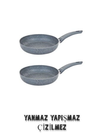 Granitpfannen-Set, 2 Stück, 22 + 30 cm, feuerfest, antihaftbeschichtet, kratzfest, ERY5721 - HAZARPAZAR