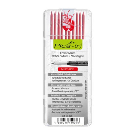 Graphite cores PICA red 2.8mm, 10pcs. - PICA