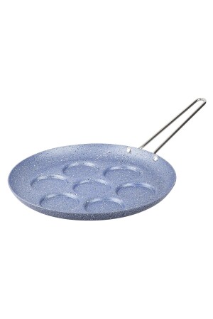 Grau-blaue Granit-Pfannkuchenpfanne, 28 cm, 7 Abschnitte (Stahlgriff), KONT GPK07GM - Tantitoni