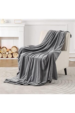 Gray 220x230 Double Fleece Blanket - TV Blanket Sofa Throw for Living Room Living Bedroom NT0T10062 - NT Handmade