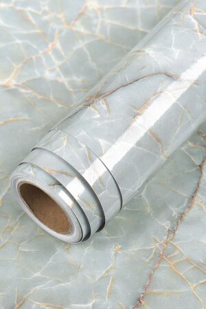 Gray 5mt X 60 Cm Marble Patterned Table Countertop Kitchen Waterproof Adhesive Foil Sticker. - Buffer
