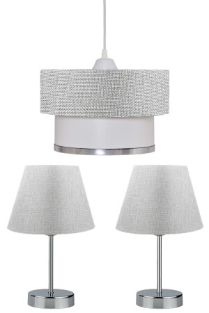 Gray Chandelier and Lampshade Set (grey) EV-195 - EvLight