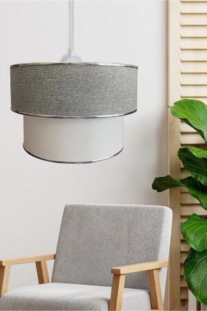 Gray Chrome Single Strip Fabric Cake Chandelier TYC00477984908 - Emg DesiGn