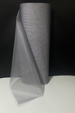 Gray Decoration Tulle - Bohça Dowry Bride Groom Promise Engagement Wedding Door Convoy Suitcase Gift Ornament - 100x300cm - Zeymerade
