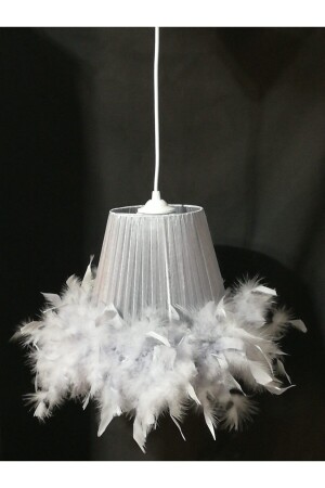 Gray Feather Chandelier Children's Room Bedroom Chandelier 222222222110 - TEKAY AYDINLATMA