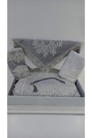 Gray French Guipure Bundle Set 20 - ceyizimdekor