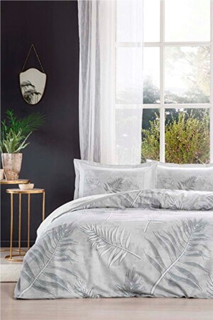 Gray Frunze Fitted Sheets and Elastic Double Duvet Cover Set Pidora-frunze3 - Özdilek