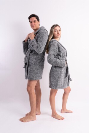 Gray Gray Unisex Dressing Gown Welsoft Plush Uni Dressing Gown Gray - Sweets Collection