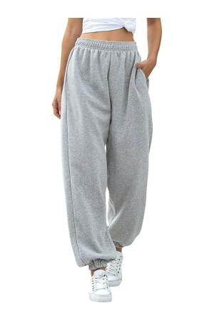 Gray Loose Women's Sweatpants - Mandlyz