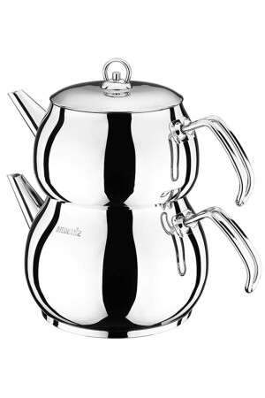 Gray Medium Size Metal Handle Globe Teapot Steel TX422F30267974 - Genel Markalar