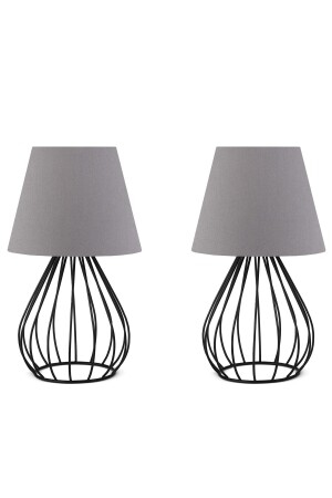 Gray Metal Body Double Lampshade Set Ayd-2602 AYD-2602 - HOMİNG