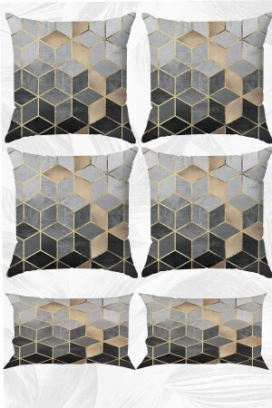 Gray Mosaic Double Sided Printed 43x43 and 30x50 Throw Pillow Pillow Case Set of 6 - Stellahomes