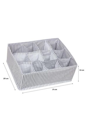 Gray Multi-Purpose Organizer with 12 Compartments - Drawer Organizer 31x25x12cm - Alas