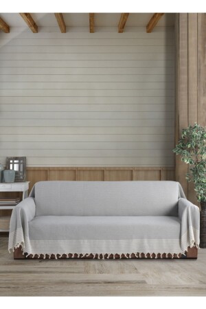 Gray Organic Buldan Cloth Covering the Arms Large Size 180 X 300 Cm Sofa Sofa Sofa Bed Cover Cotton - Lux Touch