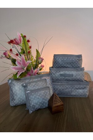Gray Polka Dot A+ Quality Luggage Organizer Travel Bag - Aleria Concept