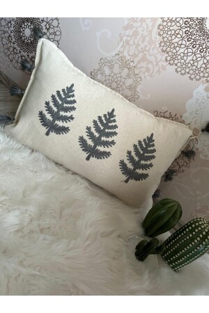 Gray Spring Model Three Embroidered Rectangular Throw Pillow Case - Bemonse