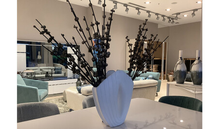 Gray Vase with Flowers - 20473 - Cadde Yıldız