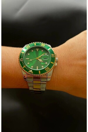 Green Dial Silver Gold Two Color Strap Men's Steel Rolex Model Wristwatch TYC00253200000 - ÇENÇEN