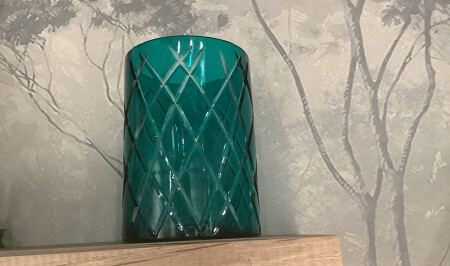 Green Glass Vase - 20287 - Cadde Yıldız