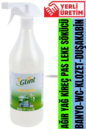 Green Industry 1 Liter 100% Plant-Based Bathroom and Toilet Cleaner, Limescale Remover, Fireplace Cleaner Spray - Glint