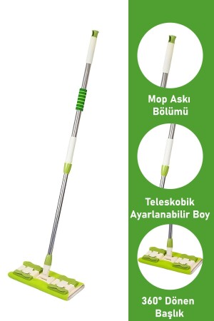Green Latch / Clamp Attach Any Cloth You Want Floor Tile Glass Wall Surface Wiping Mop - Vadi
