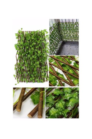 Green Leaf Accordion Fence Artificial Ivy Wall Balcony Garden Fence Decor Office Separator 3mx1. 2m - Ucuzzavaar