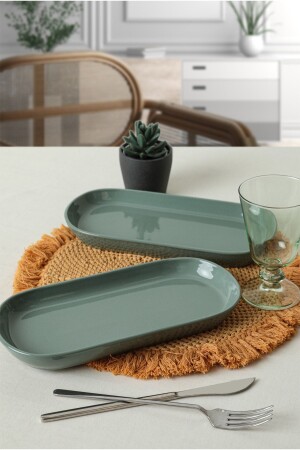 Green Noyan Boat Plate 26 Cm 2 Pieces 326 ST080102F326A000000MAKYK00 - Keramika