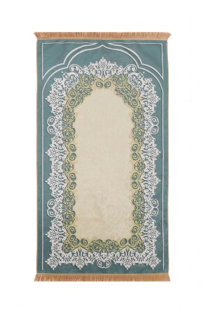 Green Velvet Carpet Prayer Rug - Bursa İpek