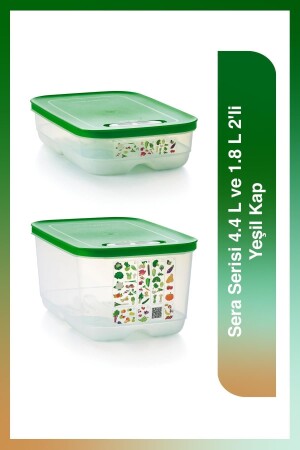 Greenhouse Series 4. 4L And 1. 8 L 2 Pack Green Container 78564146515611 - Tupperware