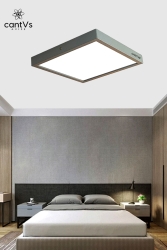 Gri Ahşap Çerçeveli Tavan Led 60x60cm Panel Aydınlatma Avize 6500k Beyaz Işık 67799gri - Aquaform