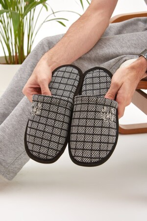 Gri M Ev Terliği Kışlık Terlik Misafir Terliği - Moda Devrin