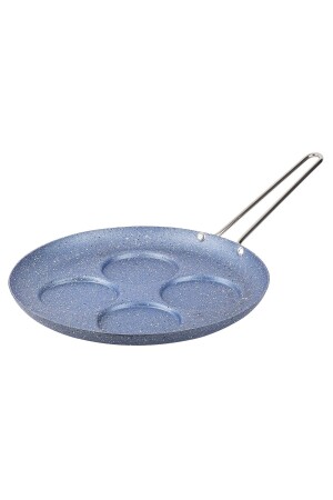 Gri Mavi Renk Granit Pankek Tavası 28cm-4 Bölmeli (ÇELİK KULP) KONT GPK04GM - Tantitoni