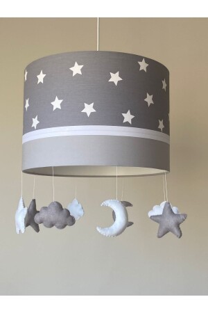 MNZ- White Star على شفرة أبيض شفرة رمادية لون غرفة الأطفال / الأطفال تصميم الشنابل Pfd54 - Leobabyroom