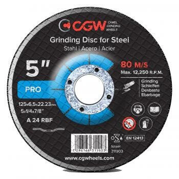 Grinding disc 125x6.5x22.5 A24 RBF T-27 CGW - CGW