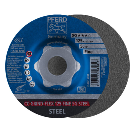 Grinding disc PFERD CC-GRIND-FLEX 125 SG-Steel Fine - Pferd