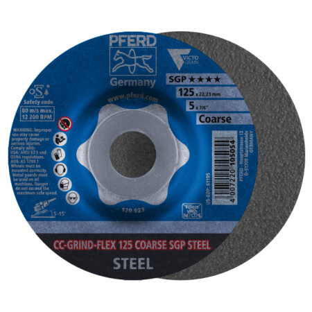 Grinding disc PFERD CC-Grind-Flex 125 SGP-Steel Coarse - Pferd
