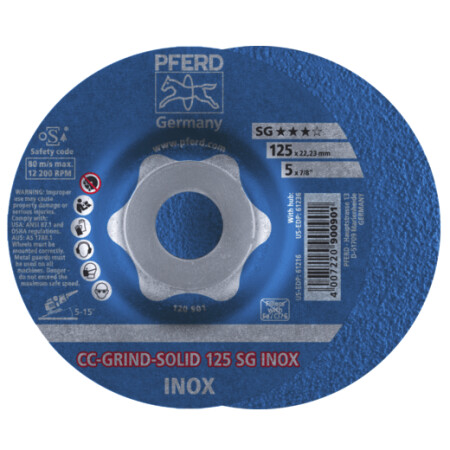 Grinding disc PFERD CC-GRIND-SOLID 125 SG-Inox - Pferd
