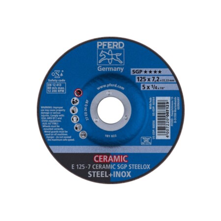 Grinding disc PFERD E125-7 Ceramic SGP Steelox - Pferd