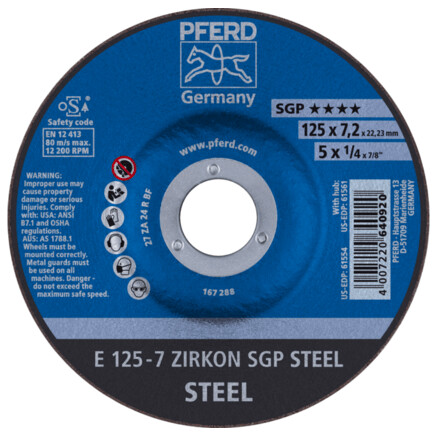 Grinding disc PFERD E125-7 ZA 24 R SGP - Pferd