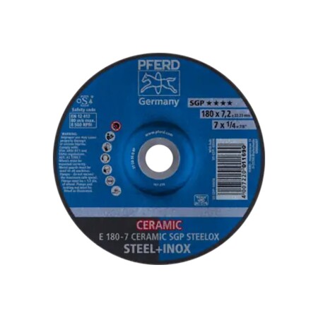 Grinding disc PFERD E180-7 Ceramic SGP Steelox - Pferd