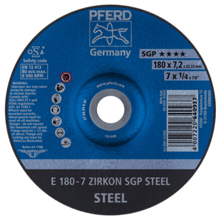 Grinding disc PFERD E180-7 ZA 24 R SGP - Pferd