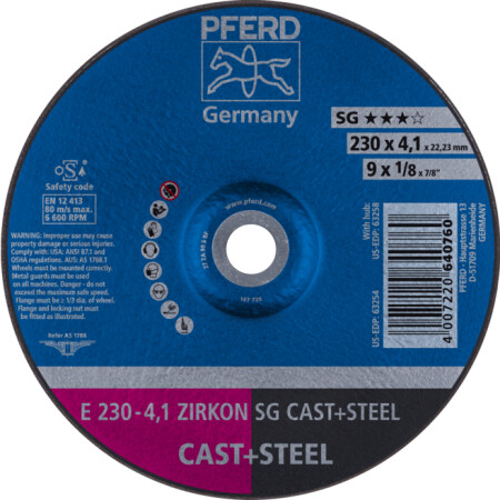 Grinding disc PFERD E230-4.1 ZA30 S SG PIPE - Pferd