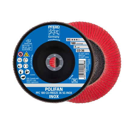 Grinding disc PFERD PFC180 CO-FREEZE 36 SG INOX - Pferd