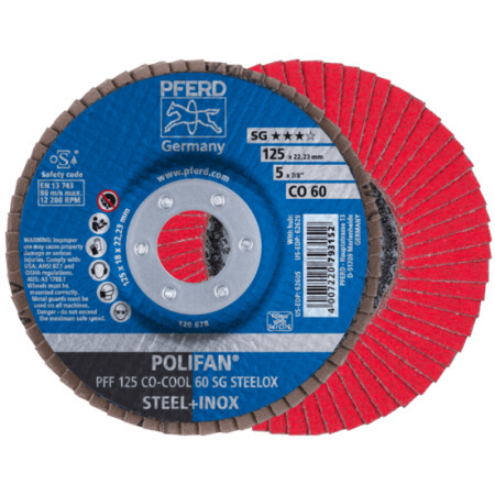 Grinding disc PFERD PFF125 CO-COOL 60 SG STEELOX - Pferd