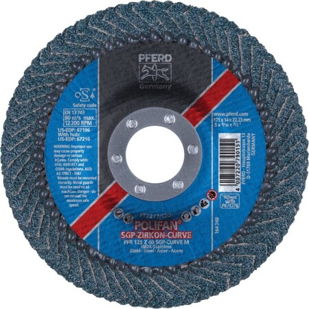 Grinding disc PFERD PFR 150 Z40 SGP-CURVE M - Pferd