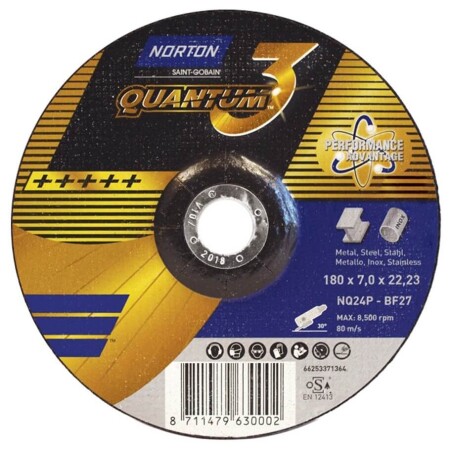 Grinding disc SAINT-GOBAIN Nor-Quantum3 NQ24P-BF27 180mm - Saint-Gobain