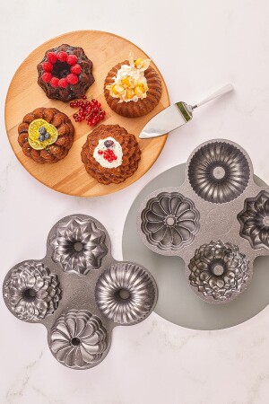 Griss Four In One 4-Piece Gray Cake Mold - Emsan